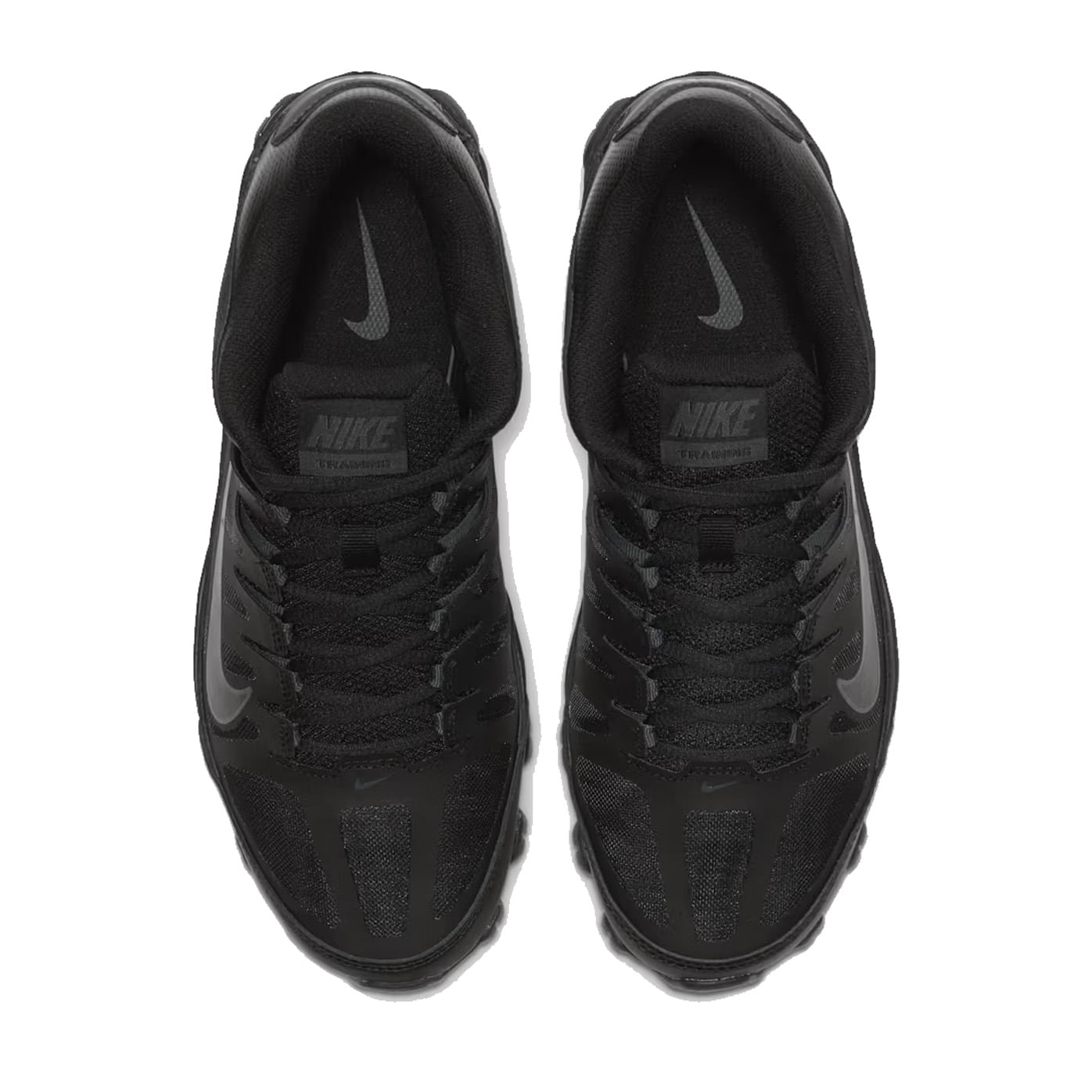 Tênis Nike Reax 8 TR Mesh masculino preto vista superior mostrando detalhes do mesh e cadarço